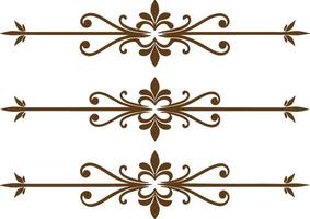 Dividers thin line elements set. Border underline for text page, book, invitation, wedding card, certificate vector