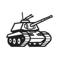 Military Clipart Design - Military Army Tank illustration in black and white vector