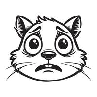 Rodent face logo - Sciuridae Face Logo Design - Squirrel Clipart illustration in black and white vector