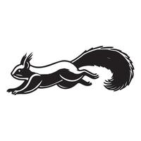 Sciuridae Clipart Design - A Branch Leaper Squirrel illustration in black and white vector