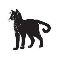 Havana Brown cat silhouette - Havana Brown logo - Cat Clipart illustration in black and white vector