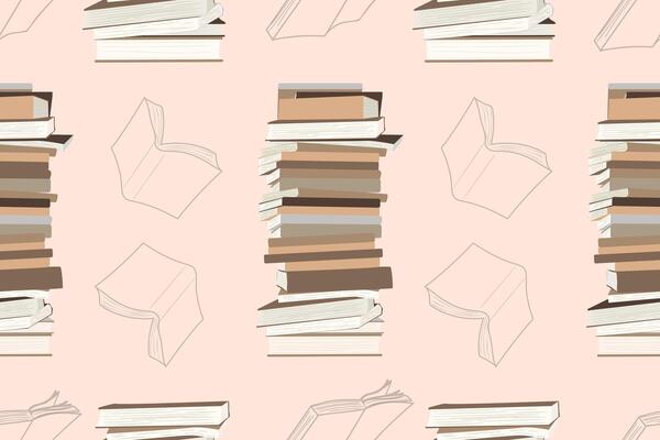 Seamless book stacks background
