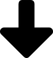 arrow down to line black fill icon vector
