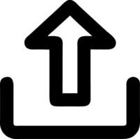 arrow down to line black fill icon vector