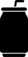 burger soda black fill icon vector