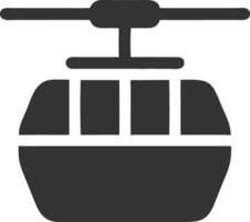 cable car black fill icon vector