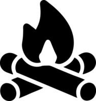 campfire black fill icon vector