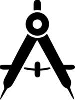 compass black fill icon vector