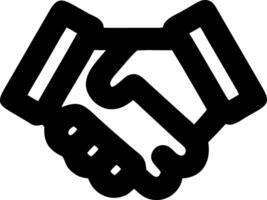 handshake black fill icon vector