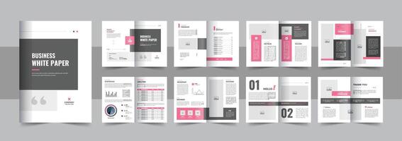 Corporate business white paper template, white paper layout or white paper report brochure design layout vector