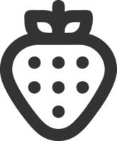 strawberry black fill icon vector