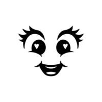 smiling face icon design symbol of happiness and joy in black color vector