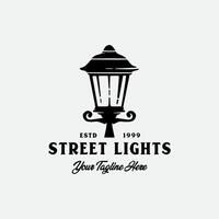 classic street light lantern lamp logo design vector
