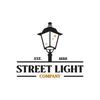 classic street light lantern lamp logo design vector