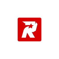 Letter R initial race racing speed performance logo design vector