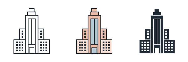 Skycraper building Icon symbol illustration isolated on white background vector