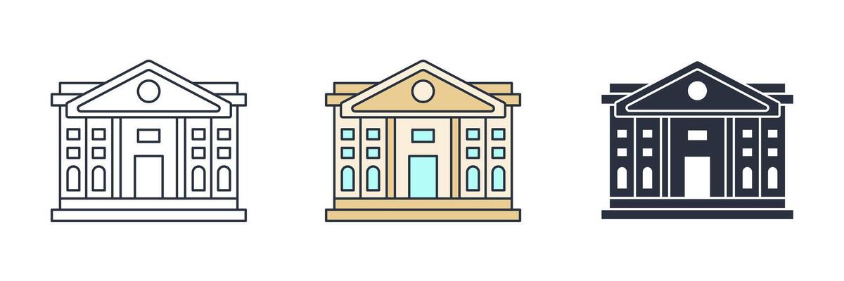 Bank Building Icon symbol illustration isolated on white background