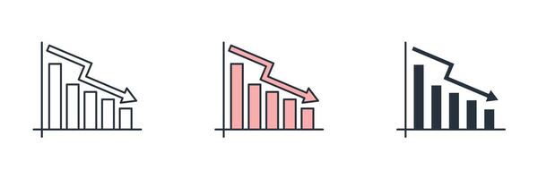 Graph Icon. Business Financial theme symbol illustration isolated on white background vector