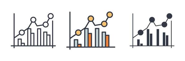 Graph Chart Icon symbol illustration isolated on white background vector