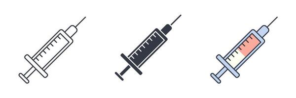 Syringe Icon symbol illustration isolated on white background vector