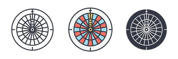 Target Dartboard Icon symbol illustration isolated on white background vector