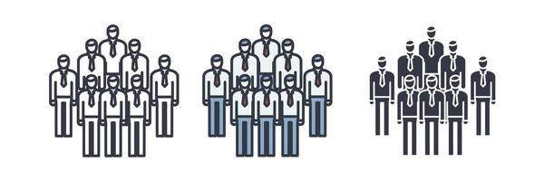 personas equipo icono símbolo ilustración aislado en blanco antecedentes vector