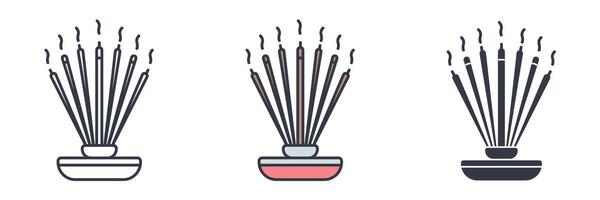 Incense Stick Icon symbol illustration isolated on white background vector