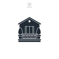 Balcony building Icon symbol illustration isolated on white background vector