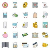payment icons set, Included icons as ATM Machine, Calculator, Credit Card, Hourglass and more symbols collection, logo isolated illustration vector