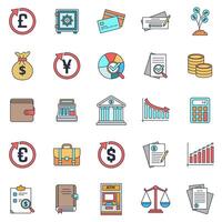 accounting icons set, Included icons as Audit, pie chart, Dollar Sign, Investment and more symbols collection, logo isolated illustration vector
