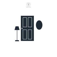 Door Icon symbol illustration isolated on white background vector