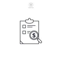 audit document Icon theme symbol illustration isolated on white background vector