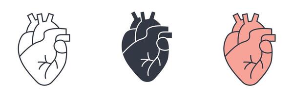 Human Heart Icon symbol illustration isolated on white background vector