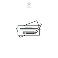 Cheque Icon theme symbol illustration isolated on white background vector
