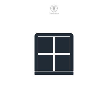 ventana icono símbolo ilustración aislado en blanco antecedentes vector