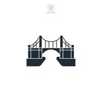 bridge building Icon symbol illustration isolated on white background vector