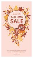 Autumn sale. Suitable for marketing promotions, social networks stories, post and web internet ads. vector