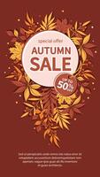 Autumn sale. Suitable for marketing promotions, social networks stories, post and web internet ads. vector