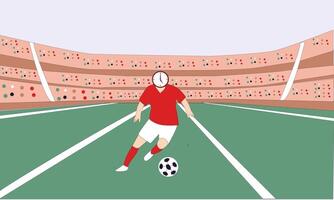 man playing football in the stadium vector