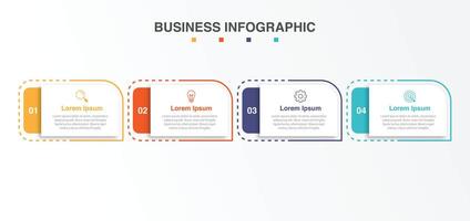 Infographic label design template with icons and 4 options or steps. Can be used for process diagram, presentations, workflow layout, banner, flow chart, info graph. vector