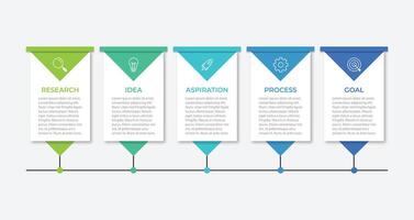 Presentation business infographic template with 5 options vector