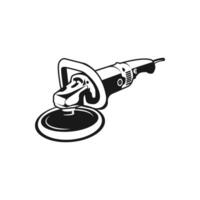 Car Detailing Machine Silhouette Isolated - Car Polisher Machine vector