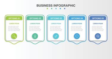 Presentation business infographic template with 5 options vector