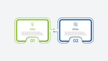 Infographic label design template with icons and 2 options or steps. vector