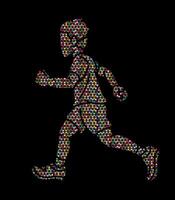 Abstract A Boy Running A Child Run Action Cartoon Sport Graphic vector