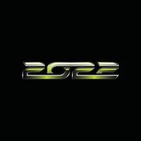 Cool Number 2022 Geometric Modern Technology Creative Design Template Logo vector