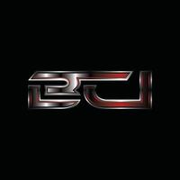 Initial BCI Geometric Metallic Modern Business Technology Simple Design Logo vector
