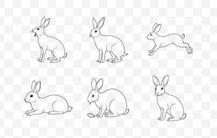 Print Ultimate Hare Line Art Set, Premium High-Quality Illustrations vector