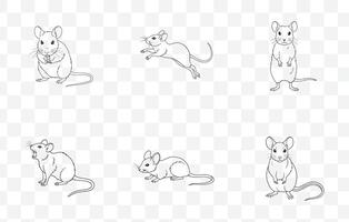 Print Mouse Line Art Set Featuring Unique and Intricate Designs for Creative Projects and Artwork vector