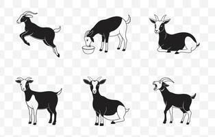 Print Extensive Collection of Black Goat Illustrations for Design Projects, Graphic Resources, and More vector